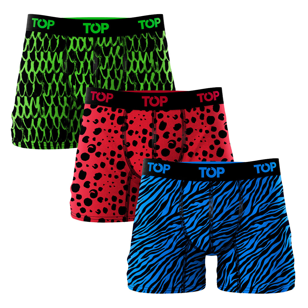 Men’s Cotton Boxer Briefs – 3-Pack (Neon Collection)