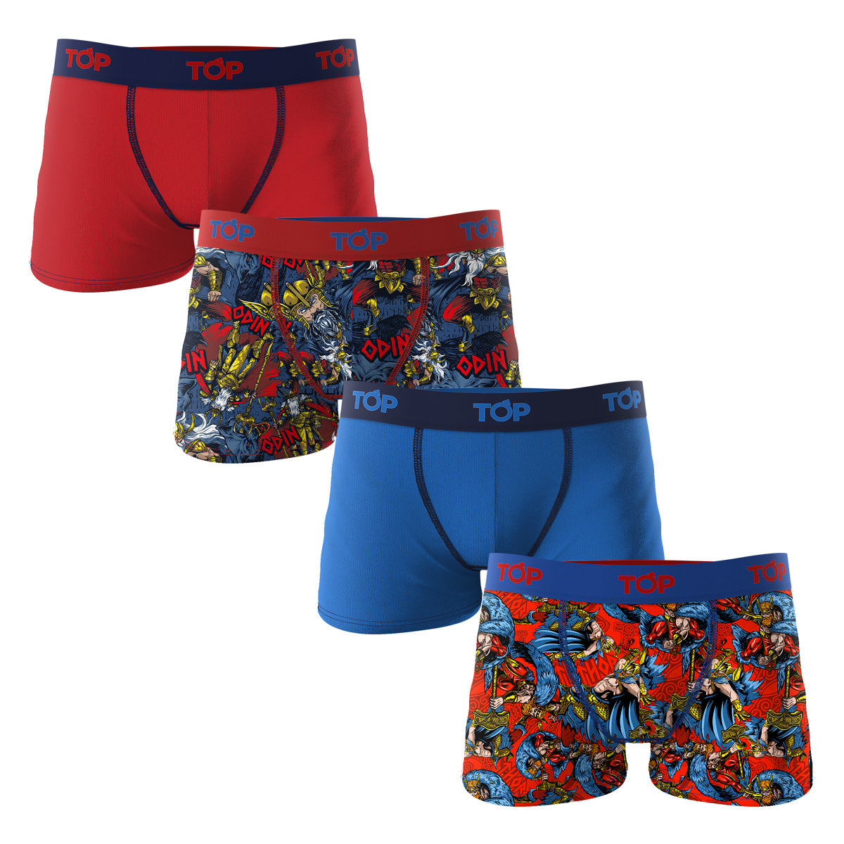 Boys’ Cotton Boxer Briefs – 4-Pack (Gods Collection)