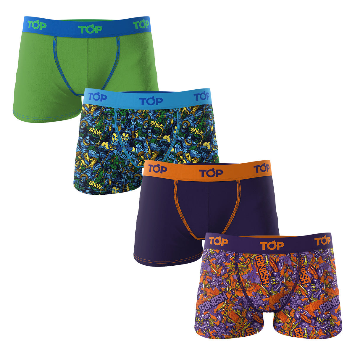 Boys’ Cotton Boxer Briefs – 4-Pack (Gods Collection)