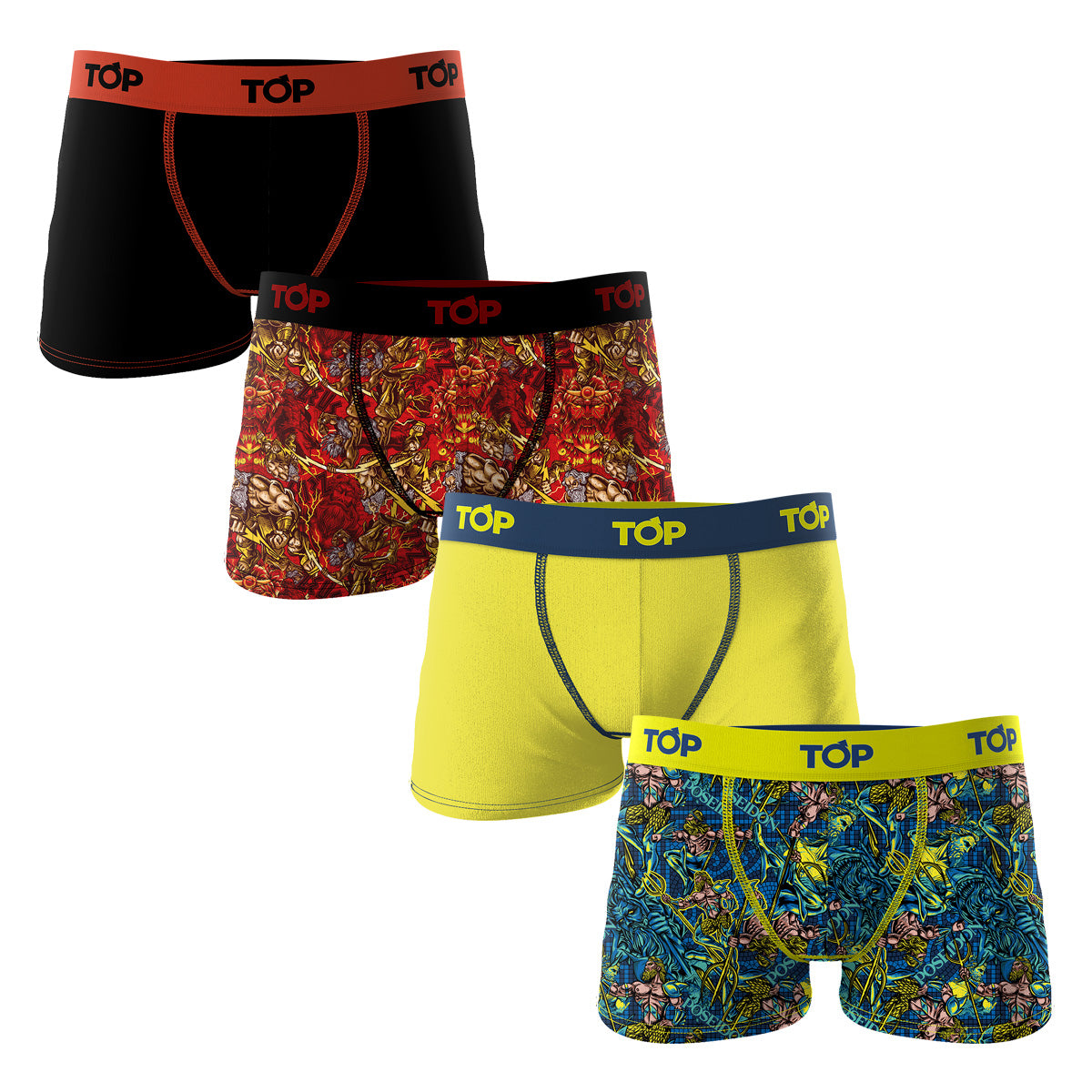 Boys’ Cotton Boxer Briefs – 4-Pack (Gods Collection)