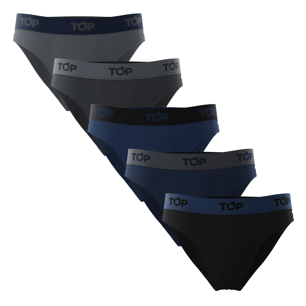 Men Brief 100% Cotton 5-Pack Colors