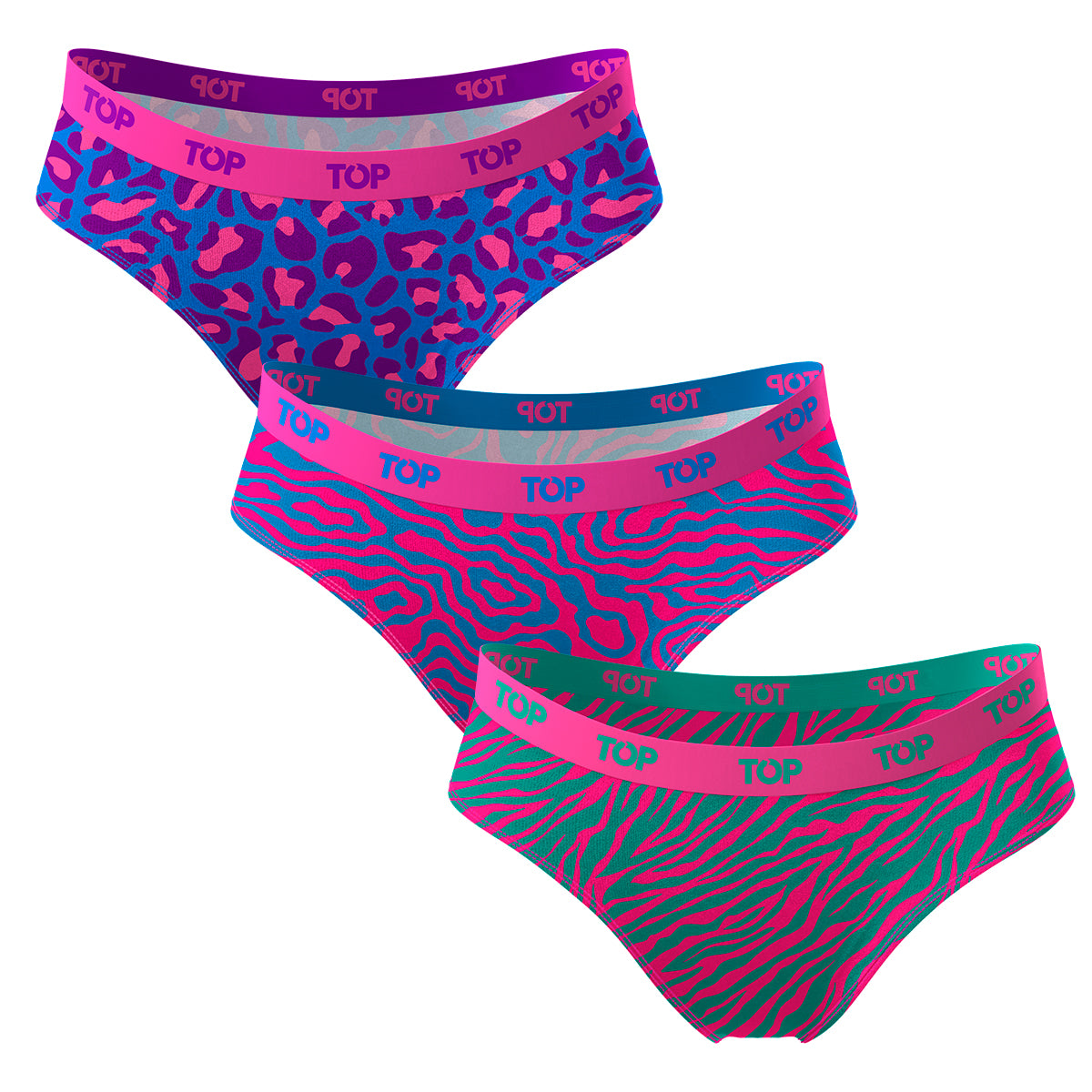 Women Bikini Underwear Cotton 3-Pack Neon Collection