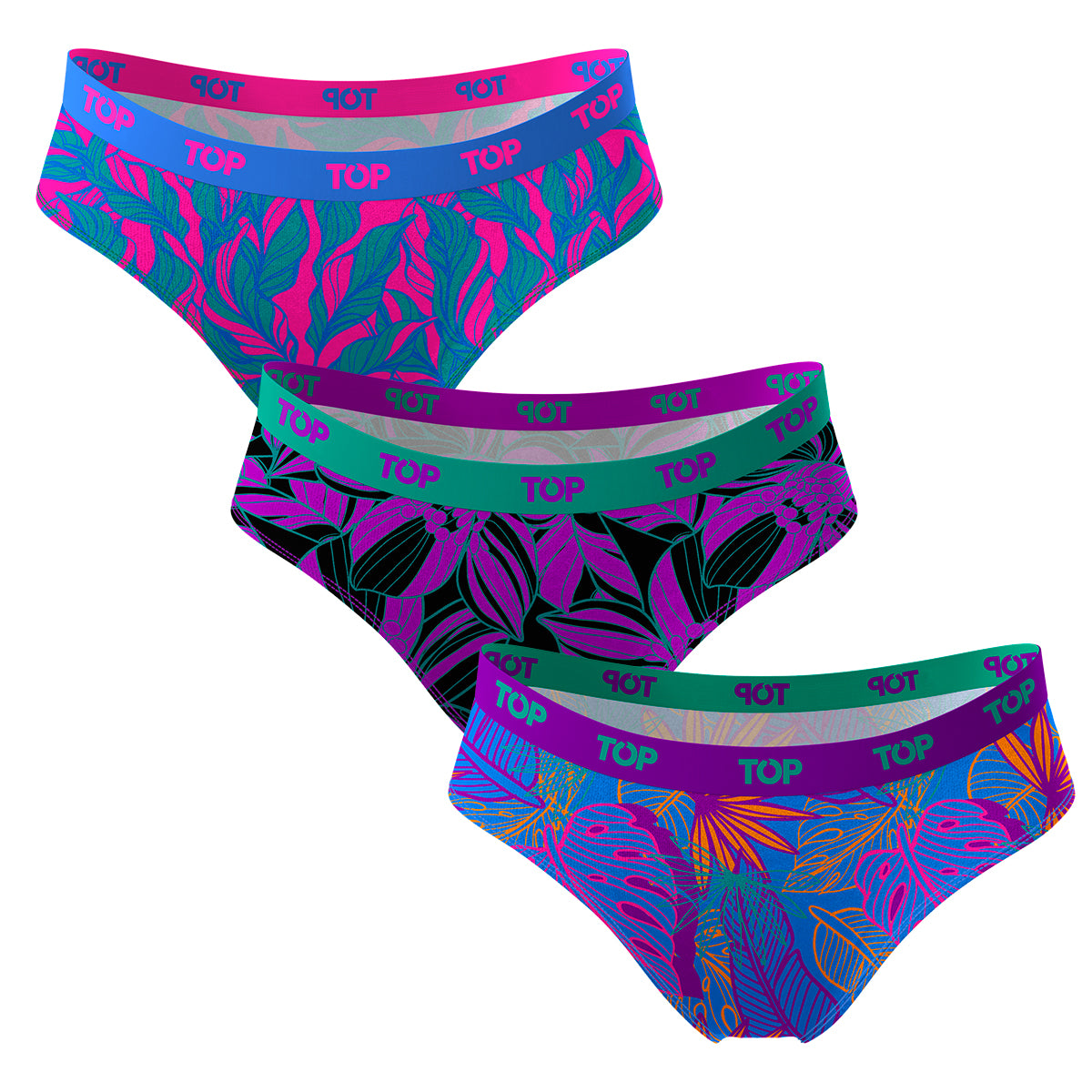 Women Bikini Underwear Cotton 3-Pack Neon Collection