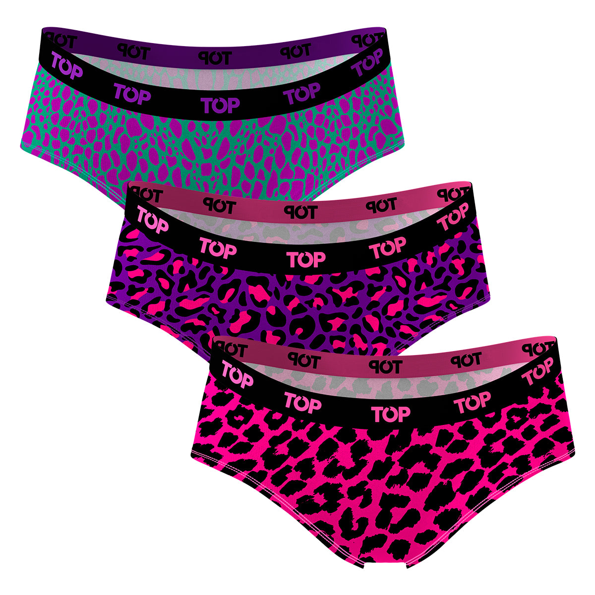 Women’s Cotton Blend Hipster Panties – 3-Pack (Neon Collection)