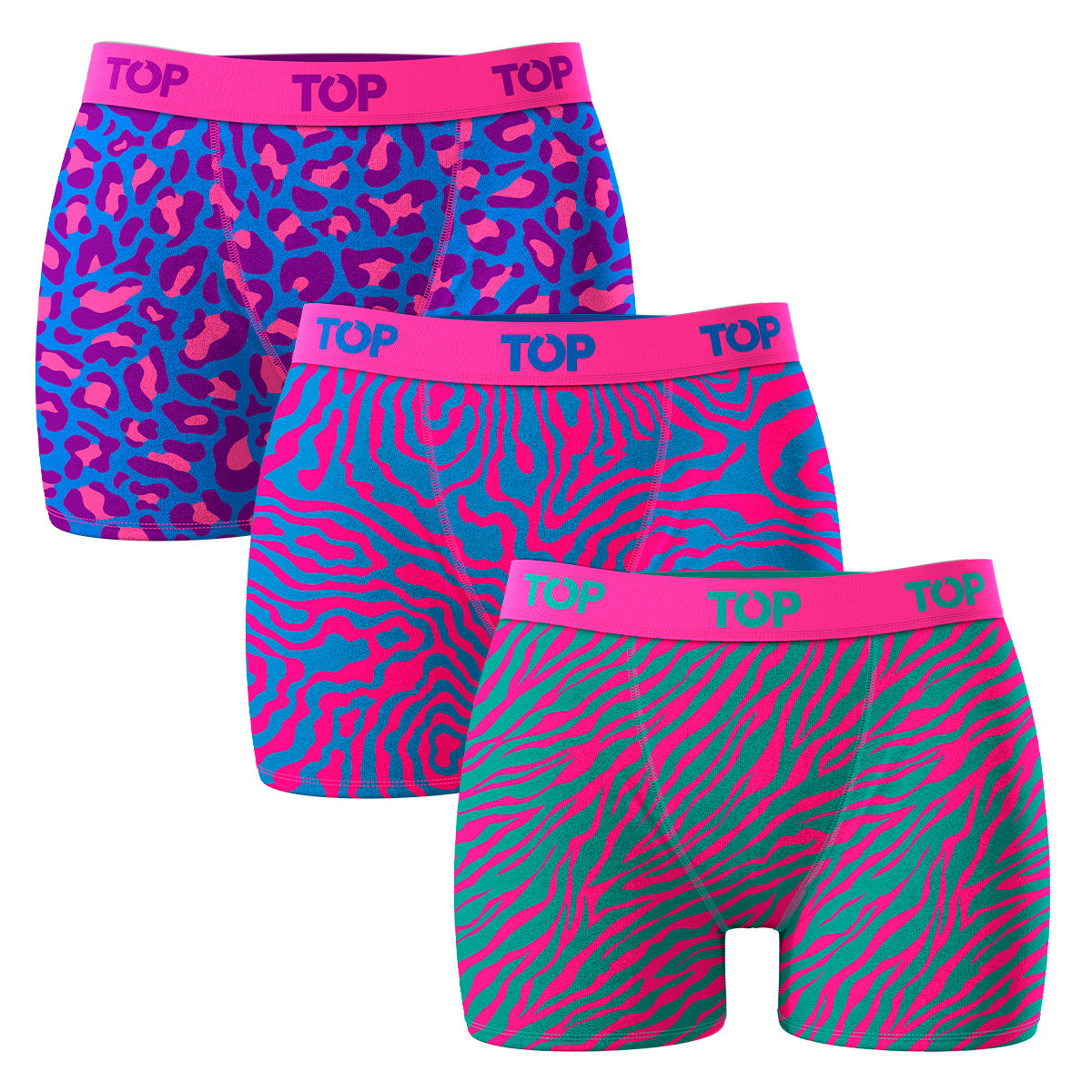 Women’s Cotton Blend Boxer Briefs – 3-Pack (Neon Collection)