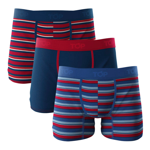 ★BADBLOOD★ Solid Boxer Blue Stripe Kinetic Light-Compression Mesh Boxer Brief - Variegated