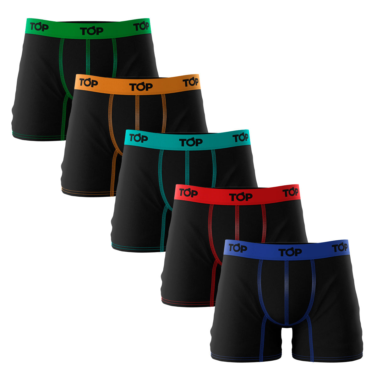 ADULTS, BOXER BRIEF, BOXERS, COTTON BLEND, MEN, PACK 5, PLAIN, TOP USA, UNDERWEAR, VAR